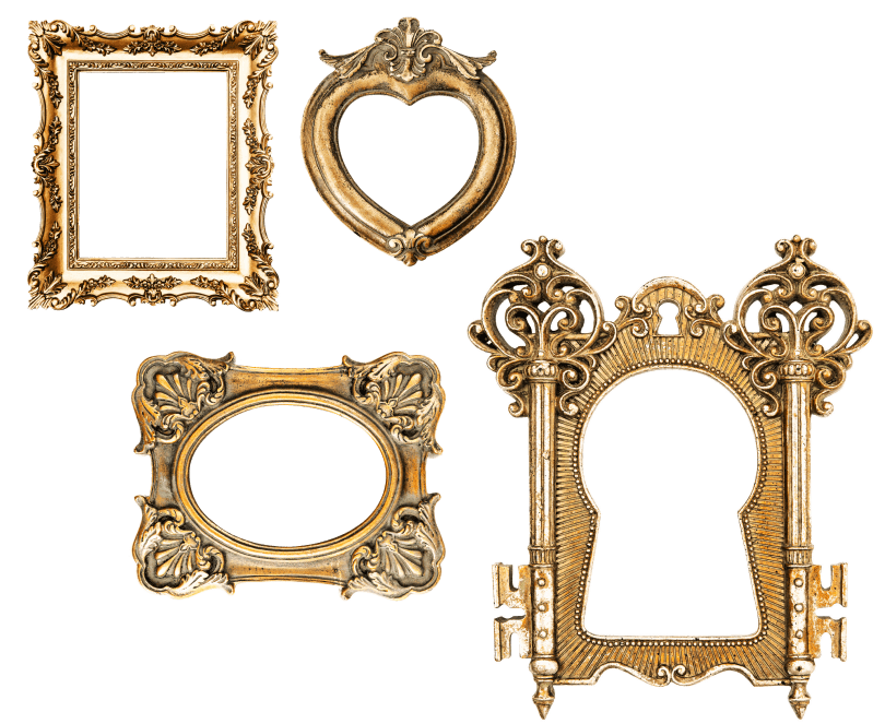 assorted gold frame