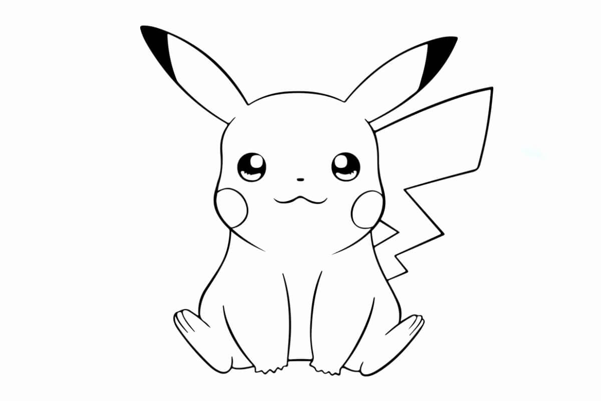 sketsa gambar pikachu pokemon